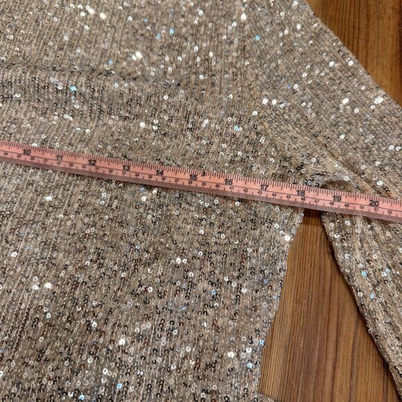 Alexia Admor 'Val' Sequin Long Sleeve Tie-Waist Mini Dress Size Large - Picture 10 of 12